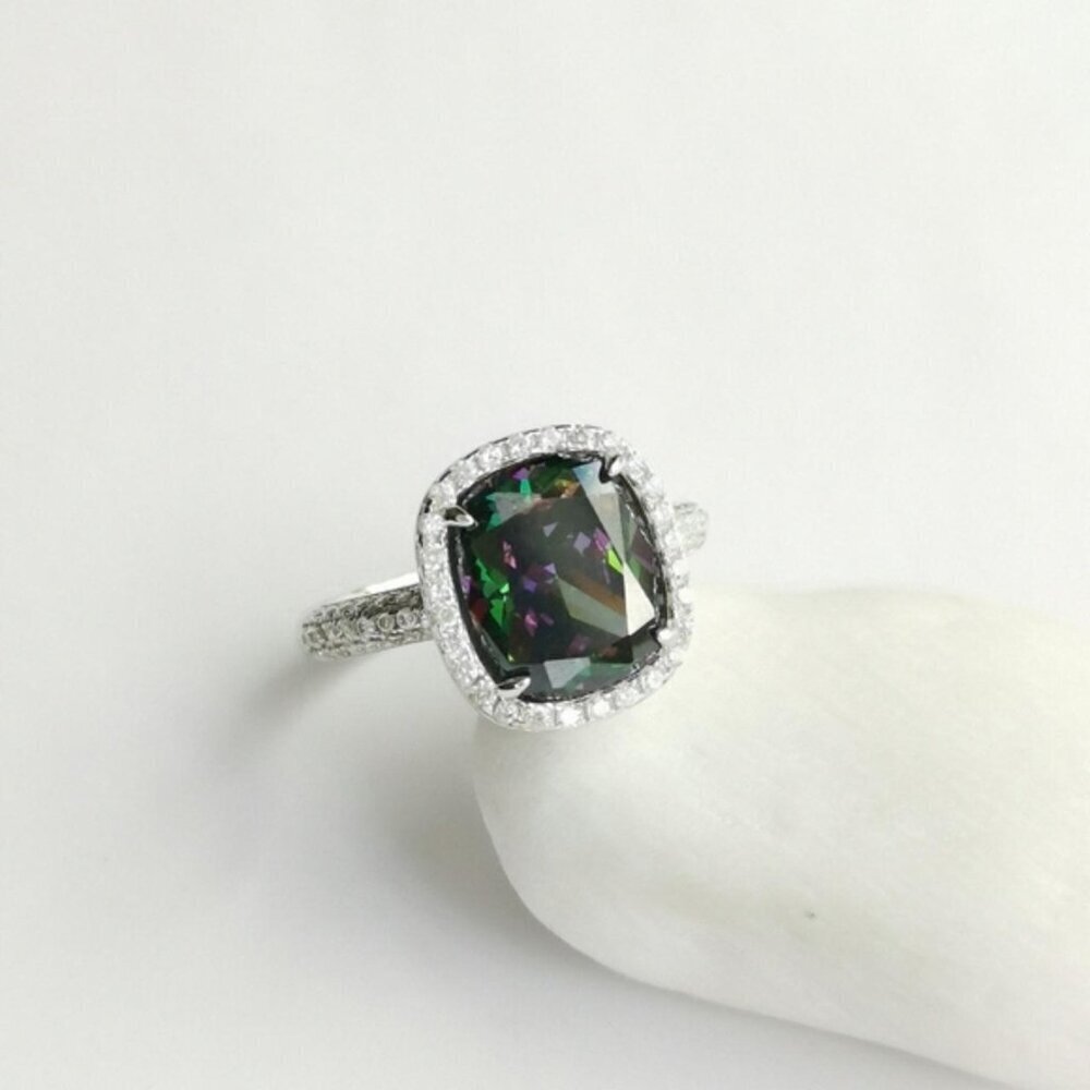 Mystic Topaz White Sapphire ring size 9